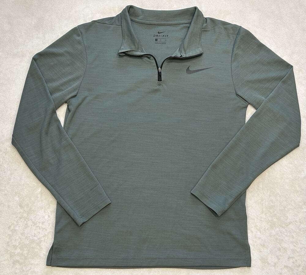 Nike Dri-FIT Women’s Small Sage Green 1/4 Zip Long Sleeve Running Top